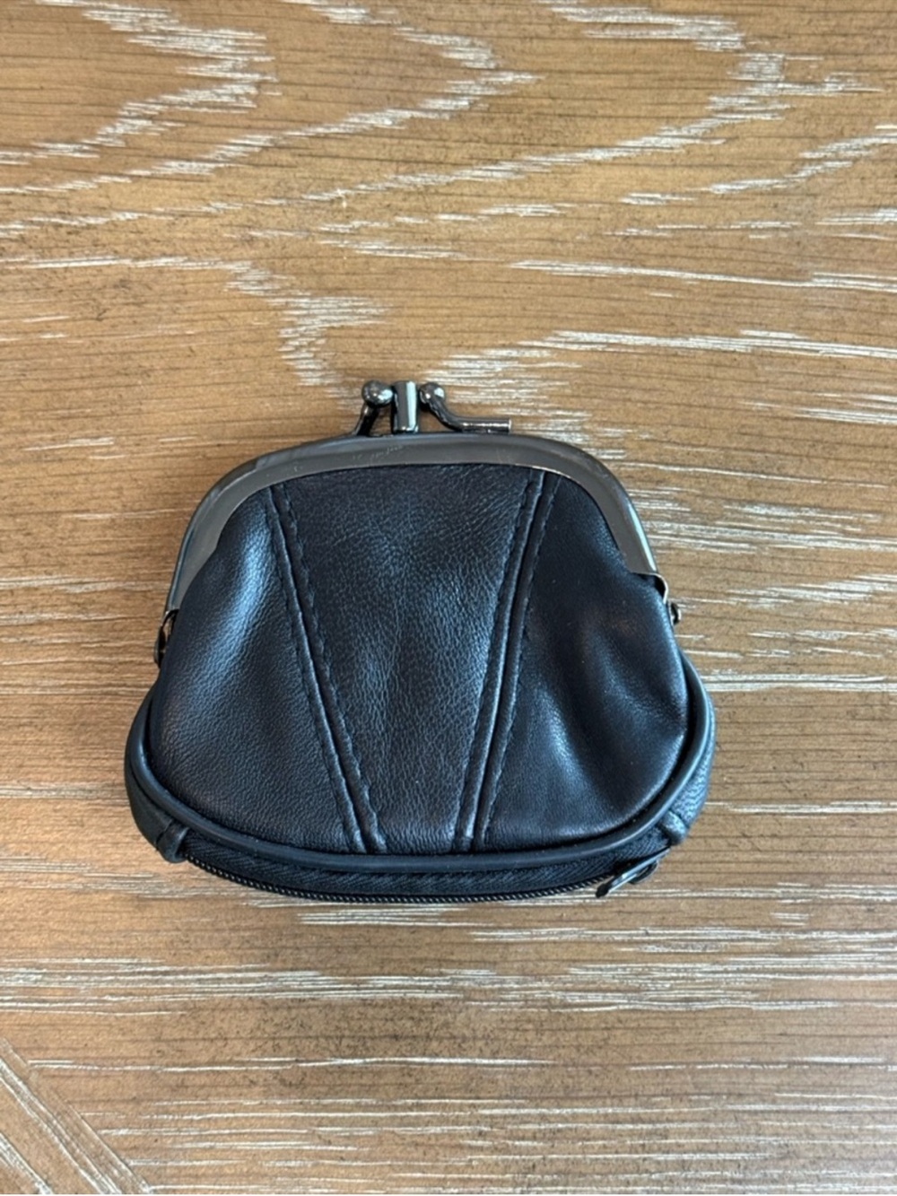 Black Coin Purse with Kiss-Lock Frame